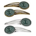 Carolines Treasures Letter L Football Green and White Barrettes Hair Clips, Set of 4, 4PK CJ1071-LHCS4